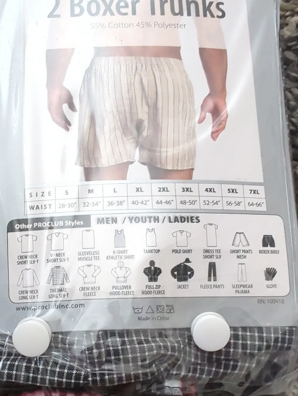 Pro Club Plaid Boxer Trunks 2-Pack XL